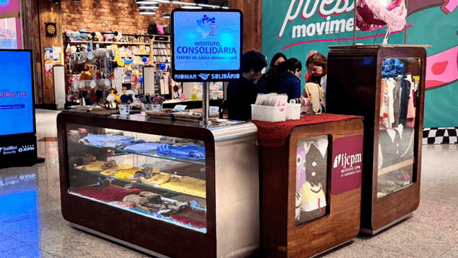 Quiosques Sociais nos shoppings RioMar em Fortaleza proporciona geração de renda para instituições sociais